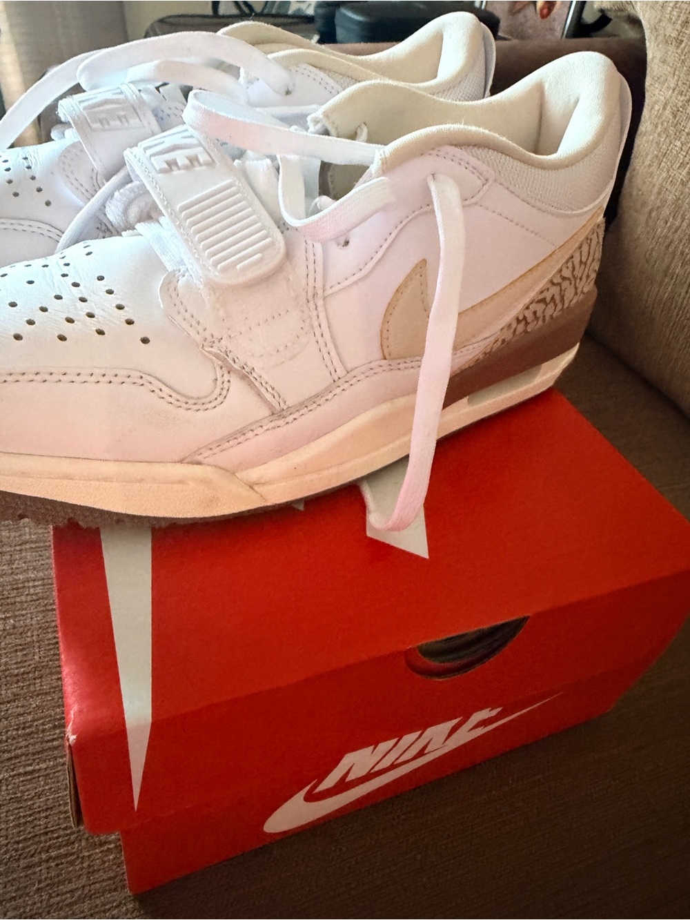 Nike Women’s White and Beige Low-Top Sneakers
